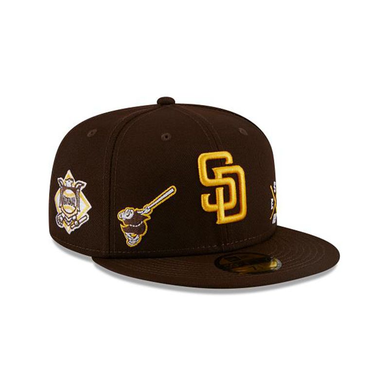 MLB San Diego Padres Multi 59Fifty Fitted (IXZ8577) - Brown New Era Caps